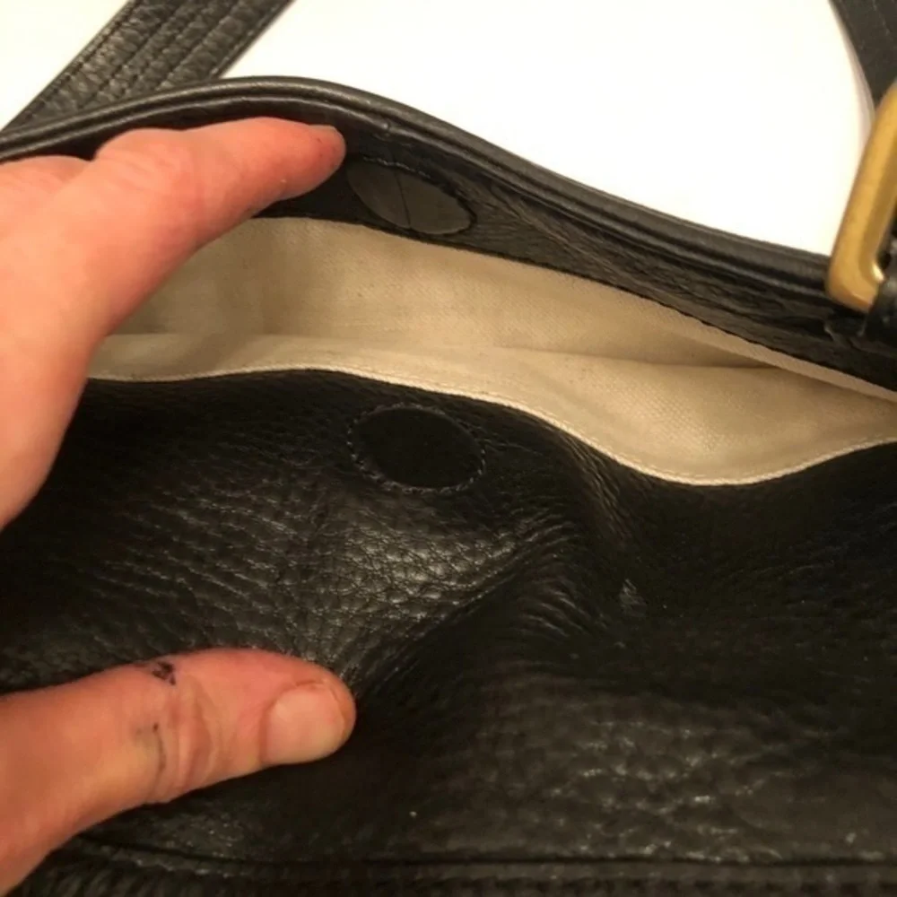 Michael kors vintage black leather satchel bag